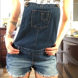Denim overalls shorts